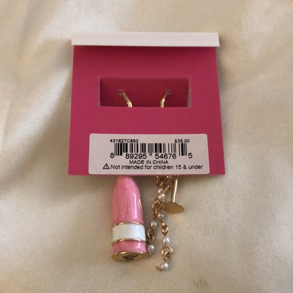 Betsey Johnson Pink Enamel Champagne & Flute Mismatch Drop Earrings NWT - Picture 10 of 11